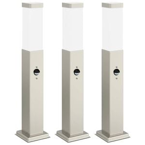 vidaXL Pullertlys med sensor 3 stk 50 cm rustfritt st&aring;l IP44