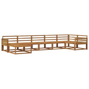 vidaXL Utend&oslash;rs sofa-sett 7 pcs Naturlig Solid akasietre