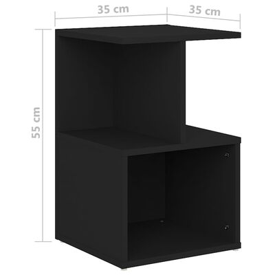vidaXL Nattbord 2 stk svart 35x35x55 cm sponplate