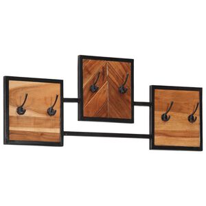 vidaXL Veggmontert knaggrekke 90x1x35 cm heltre akasie og jern