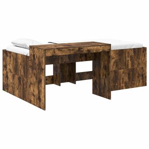 vidaXL Barneseng med skrivebord R&oslash;kt Eik 80 x 200 cm Konstruert tre
