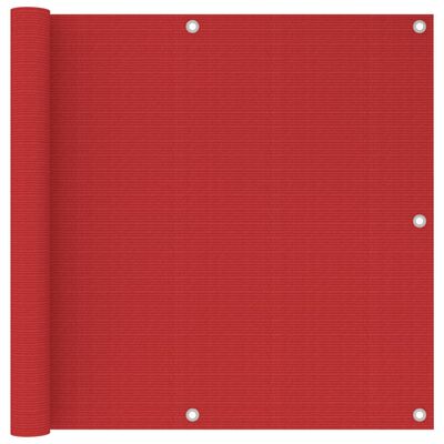 vidaXL Balkongskjerm rød 90x500 cm HDPE