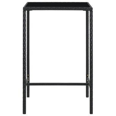 vidaXL Hagebarbord svart 70x70x110 cm polyrotting og glass