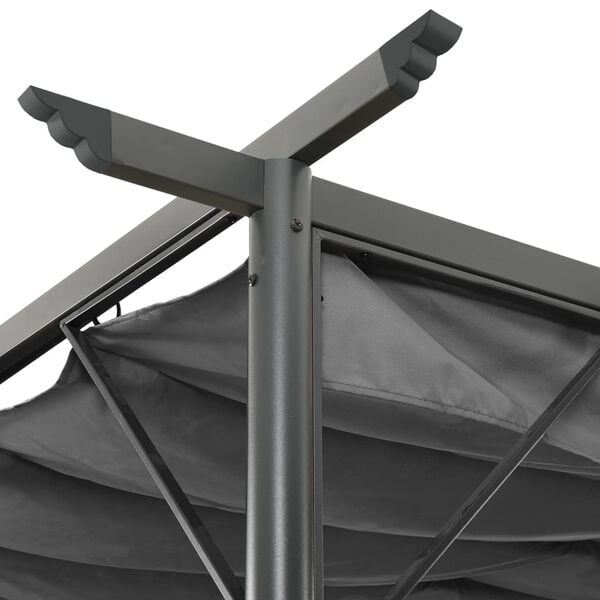 vidaXL Pergola med uttrekkbart tak antrasitt 3x3 m stål 180 g/m²