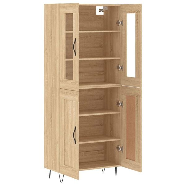 vidaXL Highboard sonoma eik 69,5x34x180 cm konstruert tre
