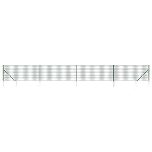 vidaXL Nettinggjerde med stolpespyd gr&oslash;nn 0,8x10 m