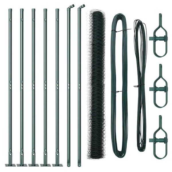 vidaXL Gjerdep&aring;le gr&oslash;nn 10 x 1,5 m (36 mm mesh) St&aring;l og PVC