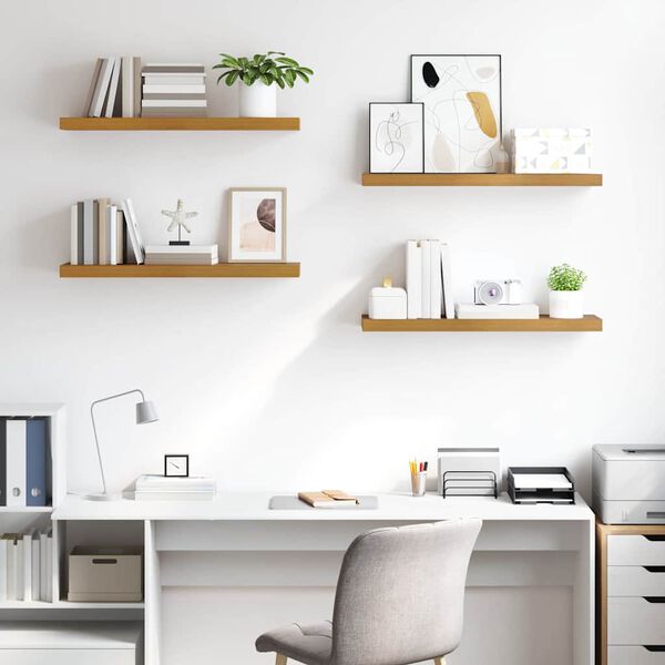 vidaXL Vegghylle 4 pcs Beige 90 x 23,5 x 4 cm Konstruert tre