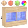 vidaXL Vegghengt TV-benk med LED sonoma eik 78,5x30x60,5 cm