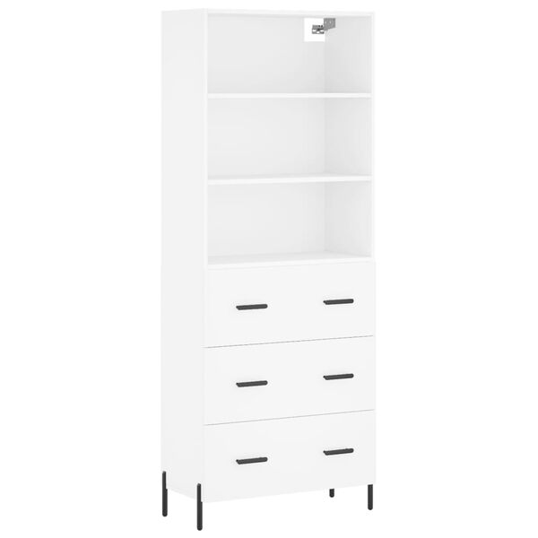 vidaXL Highboard hvit 69,5x34x180 cm konstruert tre