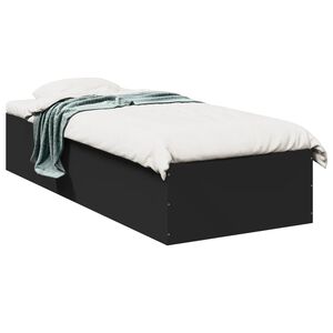 vidaXL Sengeramme svart 75x190 cm konstruert tre