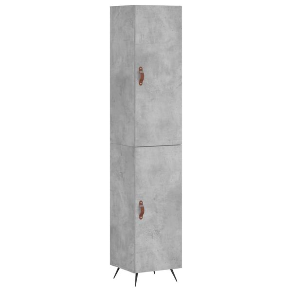 vidaXL Highboard betonggr&aring; 34,5x34x180 cm konstruert tre