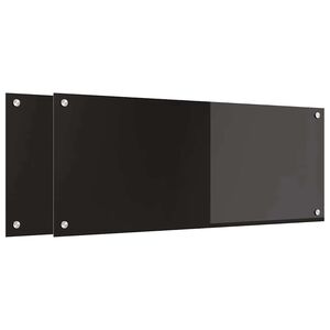 vidaXL Kjøkkenbakplate 2 pcs Svart 100 x 40 cm herdet glass