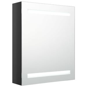 vidaXL LED-speilskap til bad blank svart 50x14x60 cm