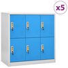 vidaXL Oppbevaringsskap 5 stk lysegr&aring; og bl&aring; 90x45x92,5 cm st&aring;l