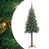 vidaXL Slim juletre med 150 LED gr&oslash;nn 150 cm PVC og Massivt Furu tre