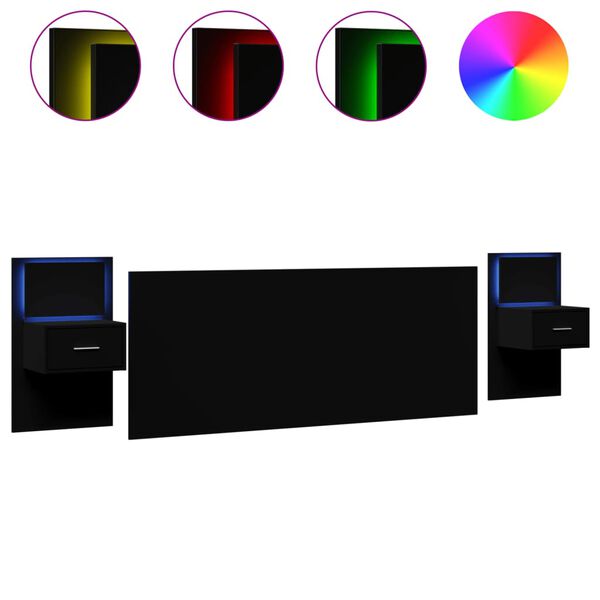 vidaXL Hodegavl med skap svart 200 cm konstruert tre