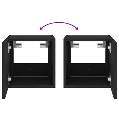 vidaXL Vegghengt TV-benk med LED svart 30,5x35x30 cm