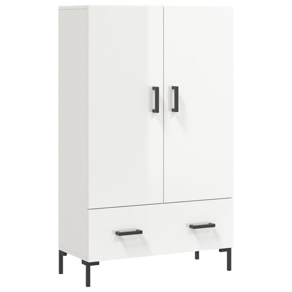 vidaXL Highboard h&oslash;yglans hvit 69,5x31x115 cm konstruert tre