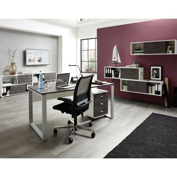 Germania Skyved&oslash;rshylle Altino 120x35,6x36,6 cm basaltm&oslash;rk og hvit