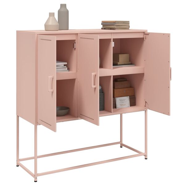 vidaXL Highboard rosa 100,5x39x107 cm st&aring;l