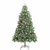 vidaXL Kunstig juletre med LED -stripelys gr&oslash;nn 240 cm PVC og metall