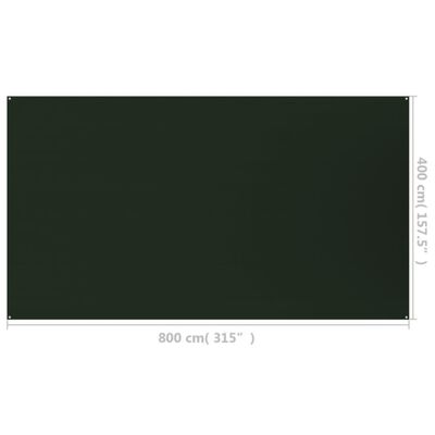 vidaXL Teltteppe 400x800 cm mørkegrønn HDPE
