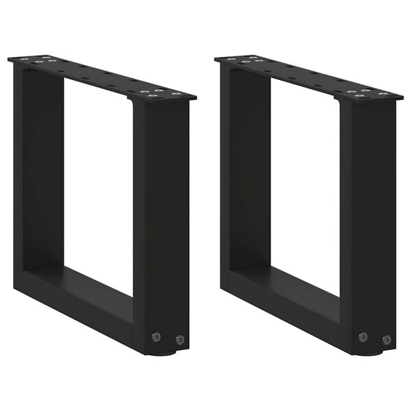 vidaXL Salongbordben U-formet 2 stk svart 30x(30-31) cm st&aring;l