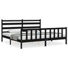 vidaXL Sengeramme med hodegavl svart 200x200 cm heltre