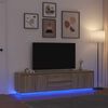 vidaXL TV-benk med LED-lys sonoma eik 193,5x41x50 cm