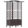 vidaXL Hevet Bed med Trellis og Tak Brun 122 x 40 x 144 cm PP