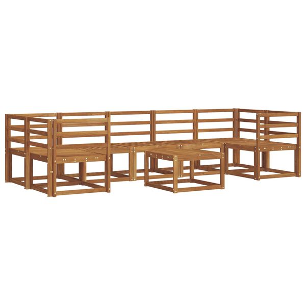 vidaXL Utend&oslash;rs sofa-sett 8 pcs Naturlig Solid akasietre