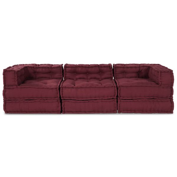 vidaXL Modulsofa 3 pcs Marron stoff