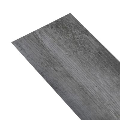 vidaXL Ikke-klebende PVC-gulvplanker 5,26 m² 2 mm skinnende grå