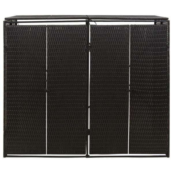 vidaXL S&oslash;ppeldunkskur dobbel svart 140x80x117 cm polyrotting