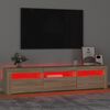 vidaXL TV-benk med LED-lys sonoma eik 180x35x40 cm