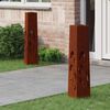 vidaXL Solenergi LED stibelys 2 pcs Corten St&aring;l Corten St&aring;l