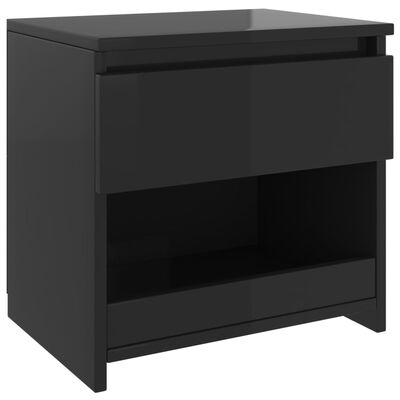 vidaXL Nattbord høyglans svart 40x30x39 cm sponplate