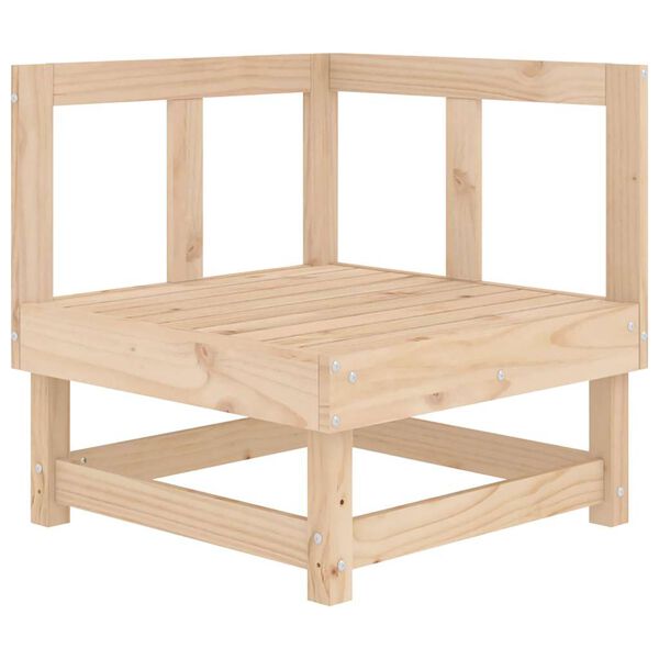 vidaXL Hj&oslash;rnesofa med puter heltre furu