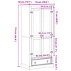 vidaXL Garderobe Corona 76x50x170 cm heltre furu