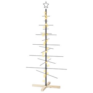 vidaXL Juletre i metall med fot KUOPIO 150 cm Varmhvit St&aring;l Svart