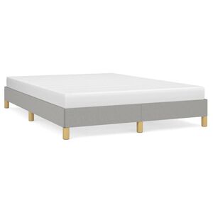 vidaXL Sengeramme uten madrass lysegr&aring; 135x190 cm Double stoff