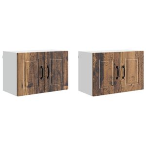 vidaXL Veggskap PORTO 2 pcs Gammelt tre 60 x 31 x 40 cm Konstruert tre