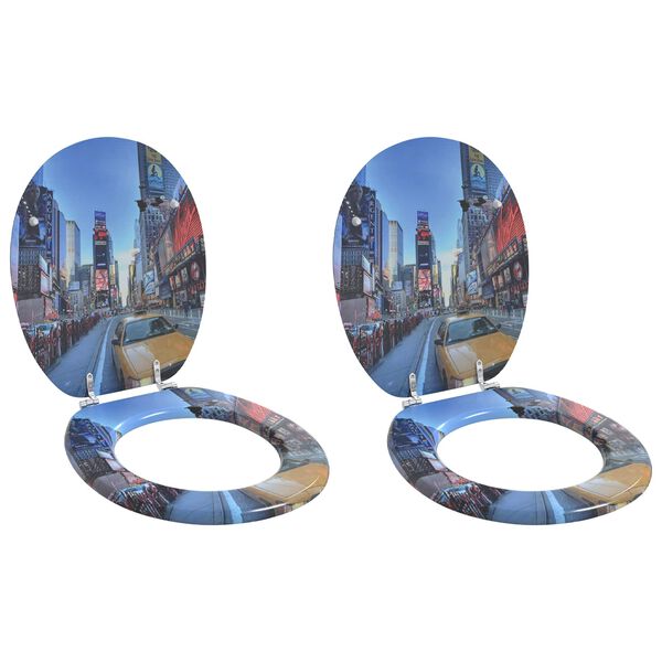 vidaXL Toalettsete 2 pcs Gr&aring; 44 x 38 cm MDF-plater