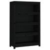vidaXL Bokhylle svart 80x35x126 cm heltre furu