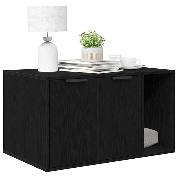 vidaXL Kattesanden i svart eik 80x50x45 cm konstruert tre