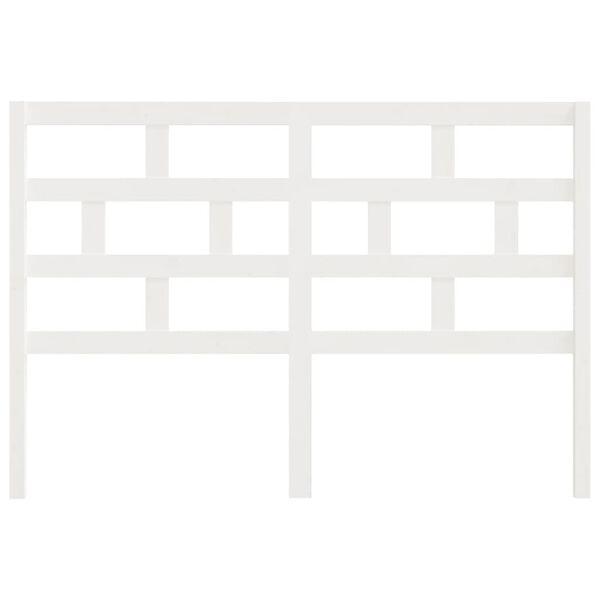 vidaXL Sengegavl hvit 141x4x100 cm heltre furu