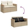vidaXL Hagesofaer med puter 8 deler beige polyrotting akasie