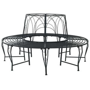 vidaXL Trebens 8-Antall seter &Oslash; 160 x 89 cm St&aring;l Svart Rund