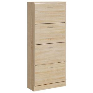 vidaXL Skoskap sonoma eik 63x24x147 cm konstruert tre